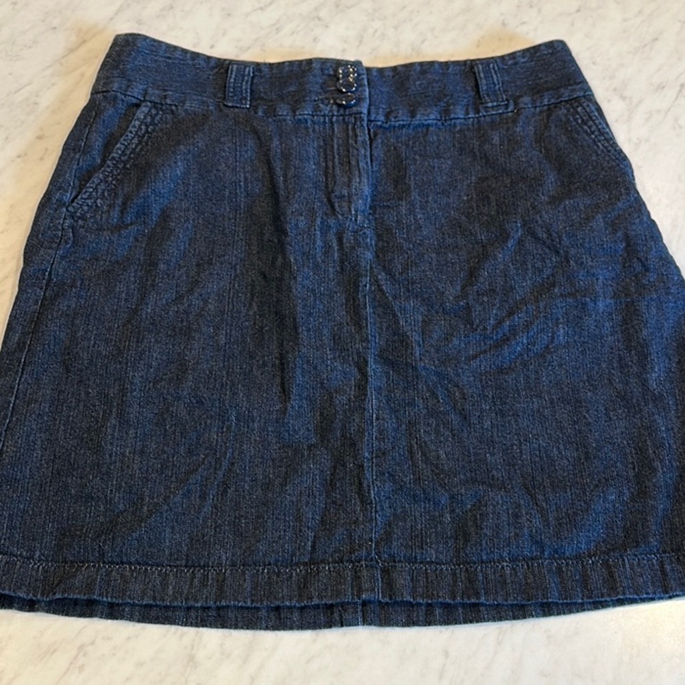 Ann Taylor Dark Blue Mini Skirt Petite Size 4